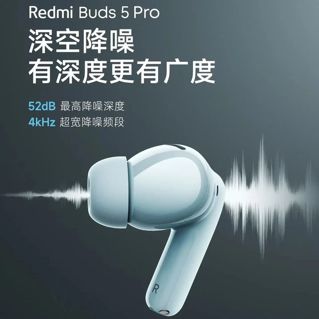 Xiaomi Redmi Buds 5 Pro TWS Active Noise Cancelling Earphone Bluetooth 3  Mic Wireless Gaming Headphone