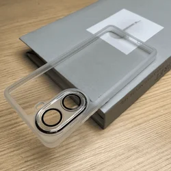 Transparent Magnetic Back Cover Case with Lens Film and Anti-Fall Bumper Protection for Redmi Turbo 4 (Transparent white)