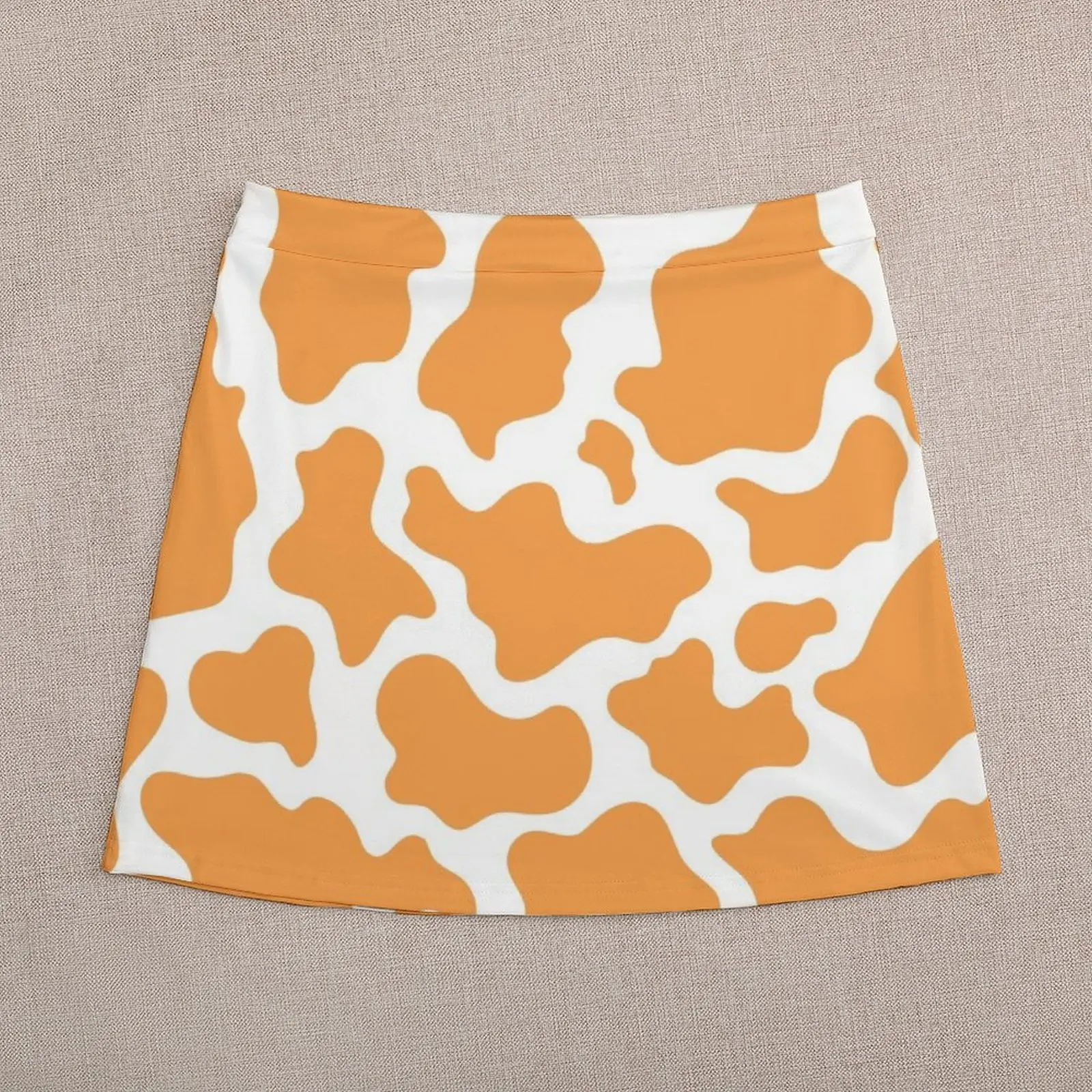 Orange Cow Print Mini Skirt chic and elegant woman skirt Womens dresses
