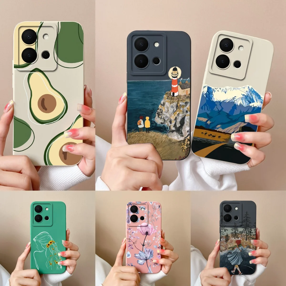 Mountain Flower Avocado Liquid Antifouling Protective Anti-drop Simplicity Phone Cover