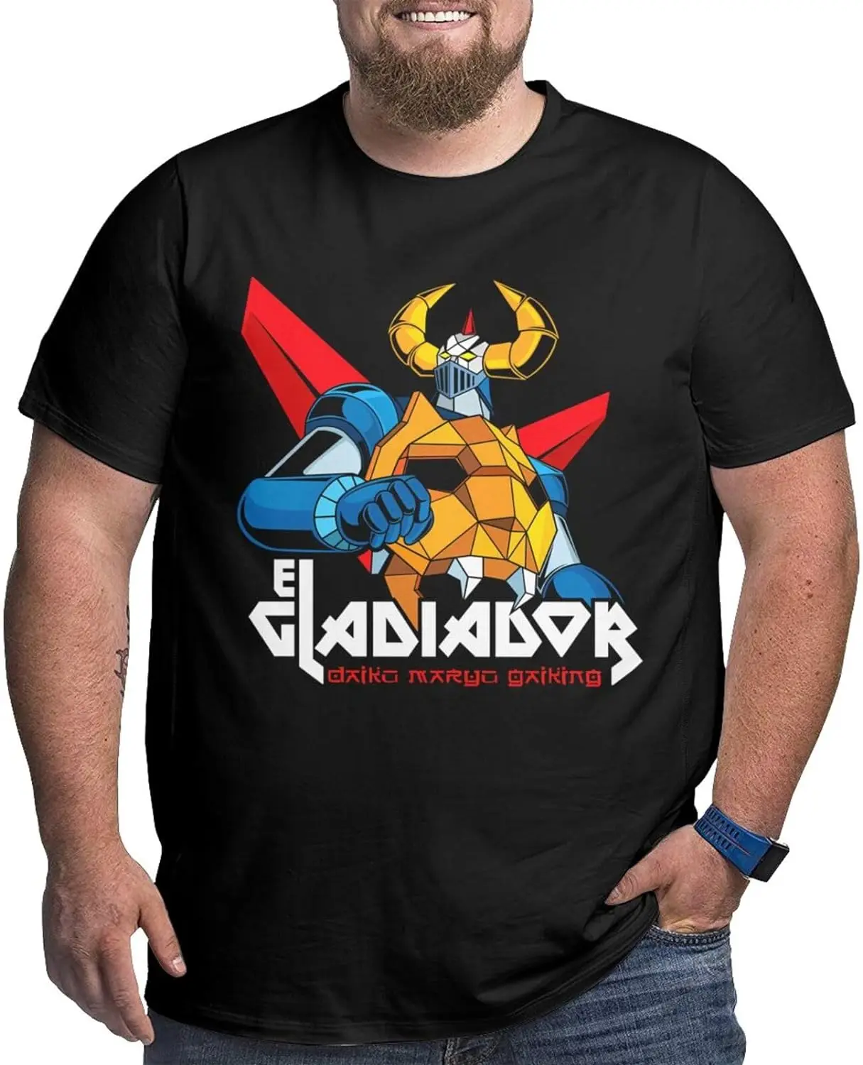 

Anime Big Size Mens T Shirt Gaiking Round Neck Short-Sleeve Tee Tops Custom Tees Shirts