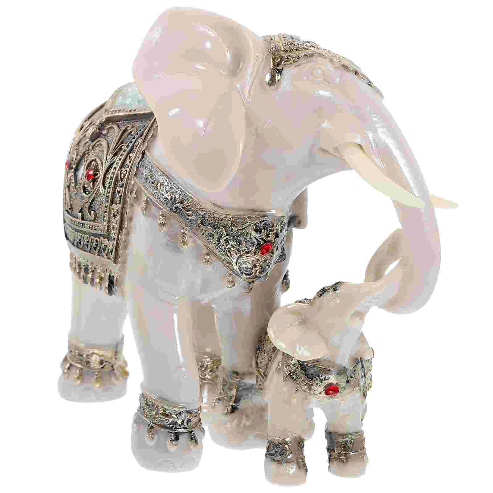 

Elephant Ornaments Tabletop Decoration Wealth Statue Resin Animal Vintage Figurine Prop Desktop Small Craft Home