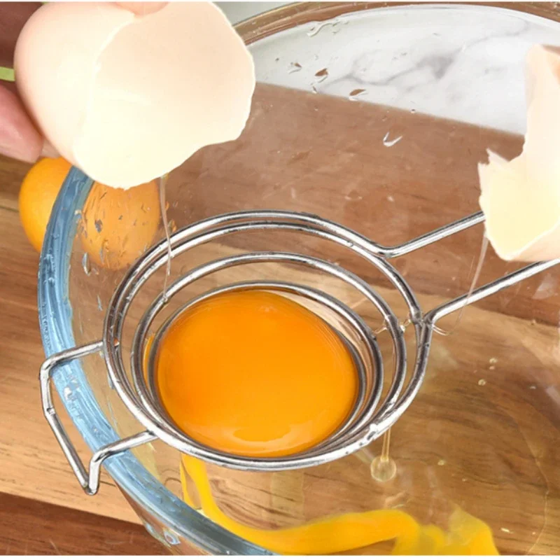 Portable Spiral Stainless Steel Egg White Separator with Long Handle Household Egg Tools Kitchen Accessories