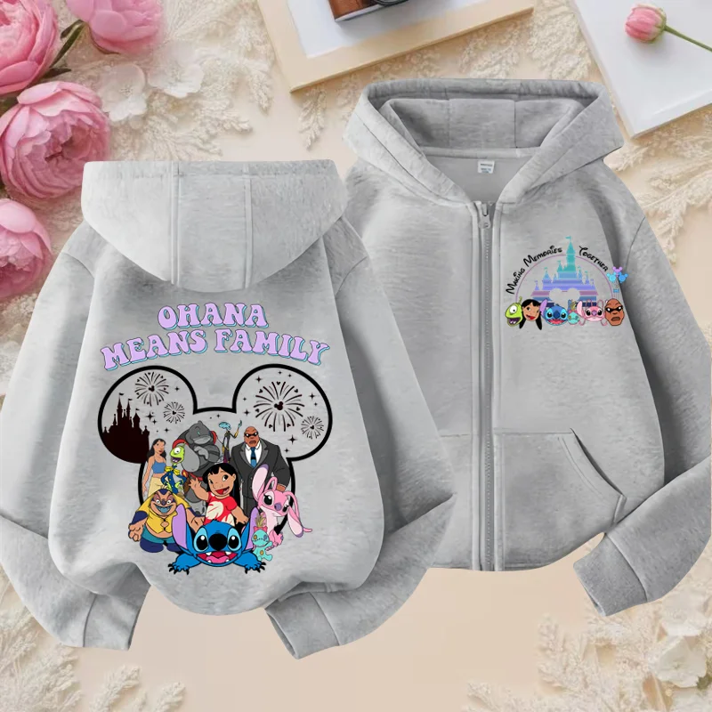 مضحك زمم بلوزات غرزة هوديي ملابس الأطفال طفل فتاة صبي ليلو وستيتش البلوز سستة هودي الطفل بلايز عادية