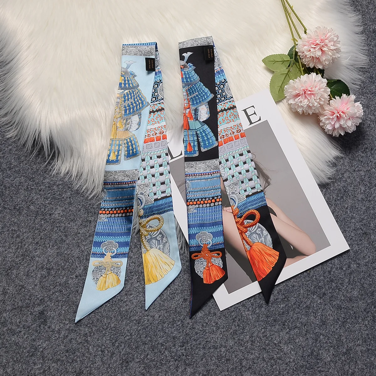 

2023 New Armored Warrior 100% Silk Scarf Brand Design Natural Silk Scarf Women Foulard Hair Bag Scarves Fashion Neckerchief