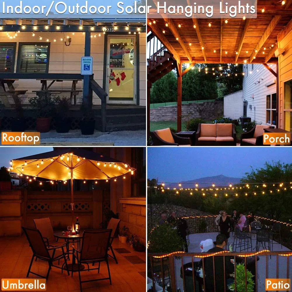 Solar Led Light Garland Outdoor G40 Shatterproof Bulbs Luces Led USB Fairy  Lights For Garden Street Wedding Decor Dimming Remote - AliExpress