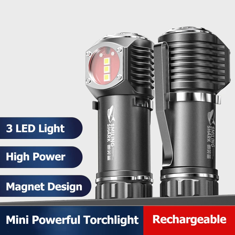 CORKILUX High Power Strong EDC LED Flashlight 21700 Battery Bright L-shape highly Small Mini Magnetic Torch Floodlight Spotlight