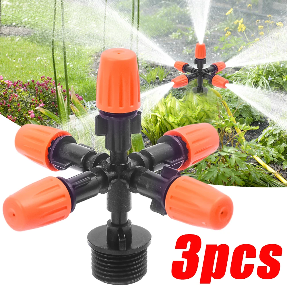 

3/1Pc Garden Small Drip Irrigation System Adjustable Irrigation Dripper 5 Holes Atomizing Sprinkler Balcony Yard Watering Nozzle