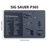 AR15 AK47 Glock Gun Cleaning Rubber Mat With Parts Diagram Instructions Mouse Pad for Smith Colt 1911 Beretta 92 Sig Sauer P320 3