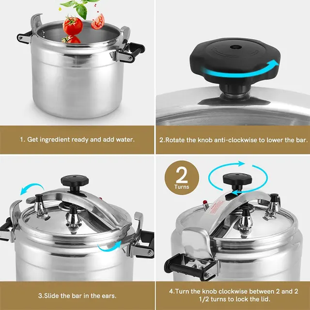 Aluminum 3L/4L/5L/7L Capacity Pressure Cooker Only for Gas Safe Explosion Proof Pressure Canner with Easy Lock Lid 6