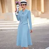 Newest 2023 Spring Professional Women Business Suits with Blazer Coat and Skirt OL Styles Uniform Ladies Office Work Wear Sets 1