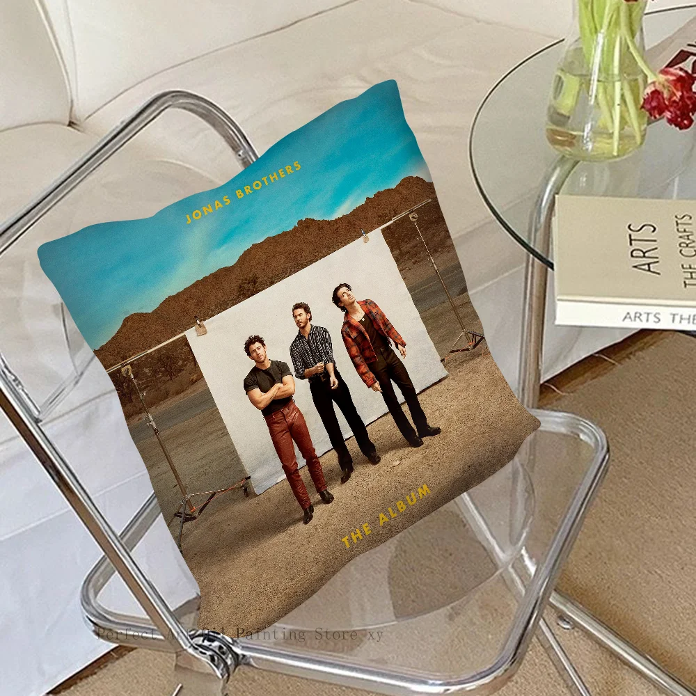 Band J-JONAS B-BROTHERS Pillow Case Square Pillow Bedroom Sofa Leisure Comfort Cushion Car Living Room Home Decoration 40X40 4