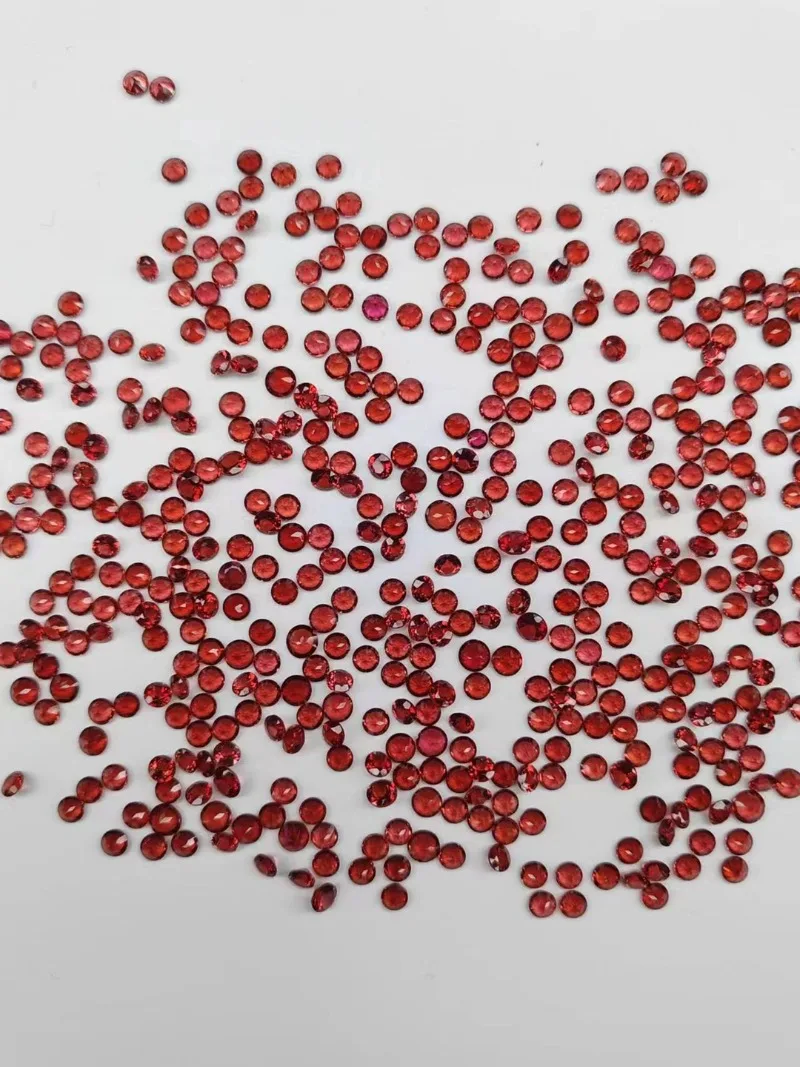 Loose Gemstones HOYON Natural Stone Round Cut 6X6mm 0.85Ct Loose Gemstone Garnet For Ring Earring Jewelry Making Accessories