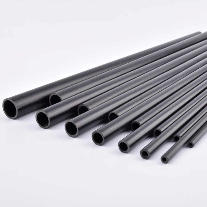 2-Piece Black PVC Hard Tube Set for Garden Irrigation and DIY Projects (50cm Length)