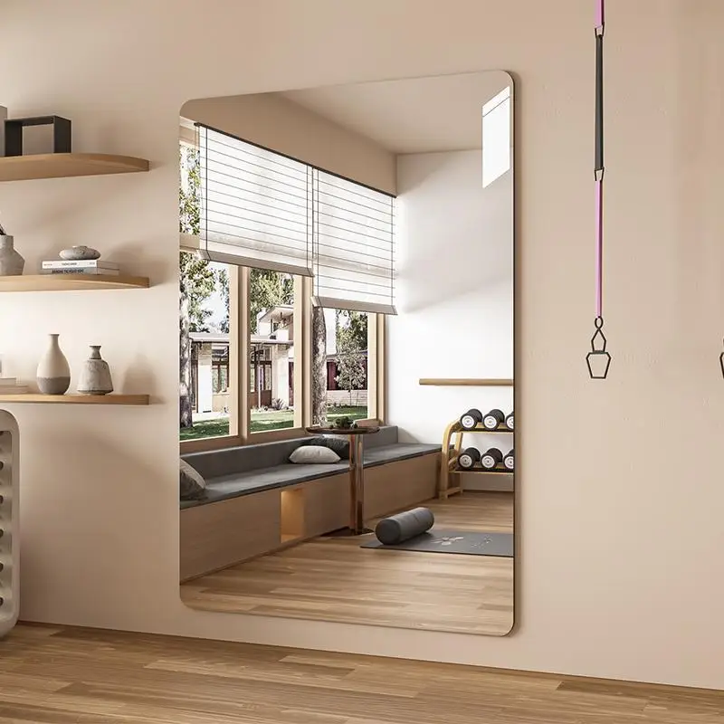Full Body Mirror Wall Mounted Self-adhesive Dressing Mirror Bedroom Wardrobe Dressing Mirror Bathroom Mirror Y06 2