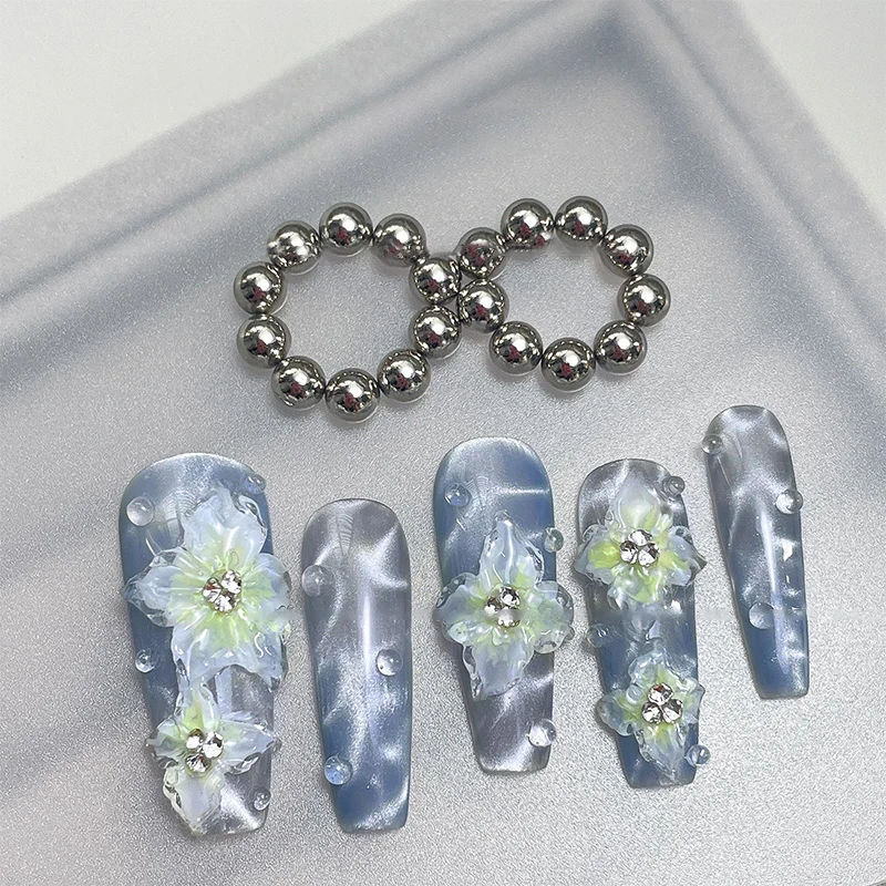 Nail Art Round Magnet Beads Ice Flower Cat's Eye Strong Magnet Nail Art DIY Tool
