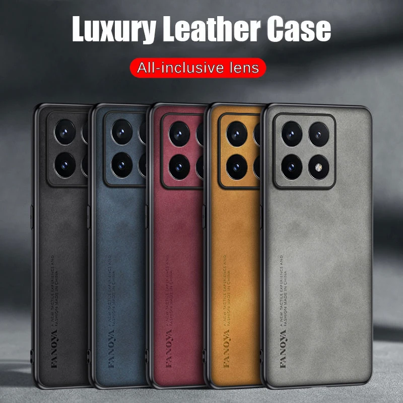 Leather TPU Soft Bumper Protective Phone Case with Lens Protection