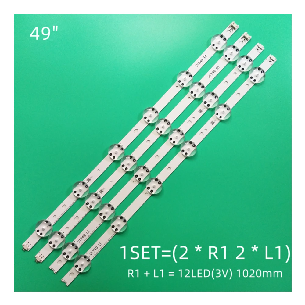 

4 шт./комплект, светодиодная лента для подсветки телевизора LG 49UV340C 49UJ6565 49UJ670V 49 V17