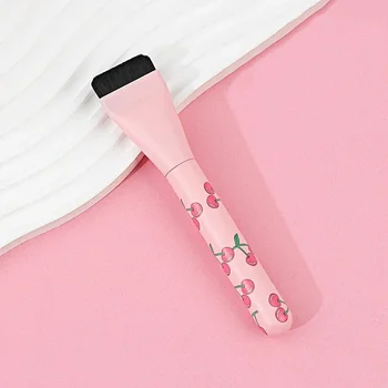 Pink printed flat head ultra-thin traceless foundation brush facial contour brush smear foundation cream makeup brush tool