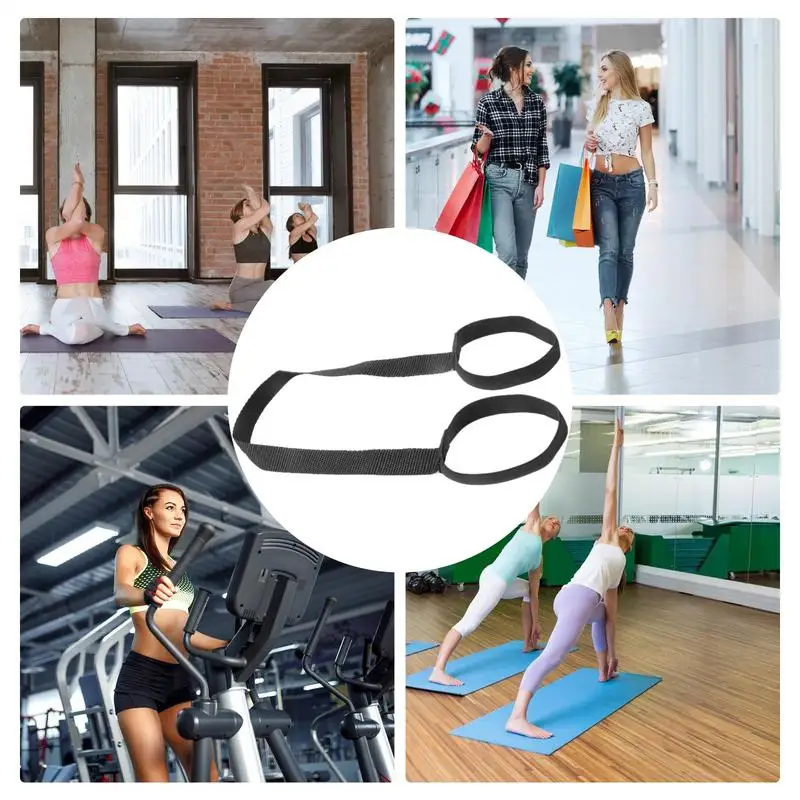 Adjustable Yoga Mat Strap Yoga Mat Bundle Strap Shoulder Straps Sports Stretch Floor Storage Carrying Black