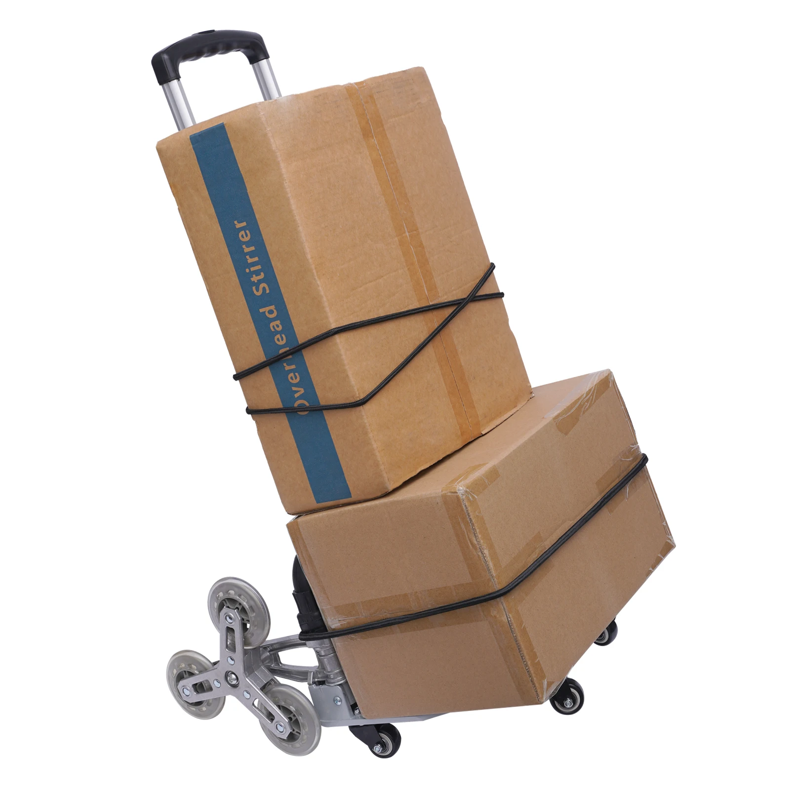 4 Small Wheels Black Folding Trolley Aluminum Alloy Wheel Frame With Cloth Bag Crystal Wheels To Carry Goods Deliveries