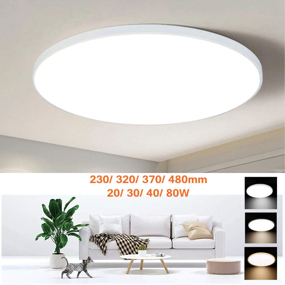 

Ceiling Lamp Ultra Thin LED Lights 20/30/40/80W Modern Ceiling Chandelier Light Fixture For Living Room Bedroom Indoor Lighting