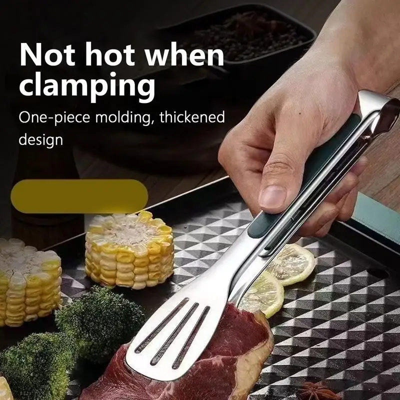 1pc Non Slip Stainless Steel Food Tongs Meat Salad Bread Clip Barbecue Grill et Clamp Cooking Tools Kitchen Accessories