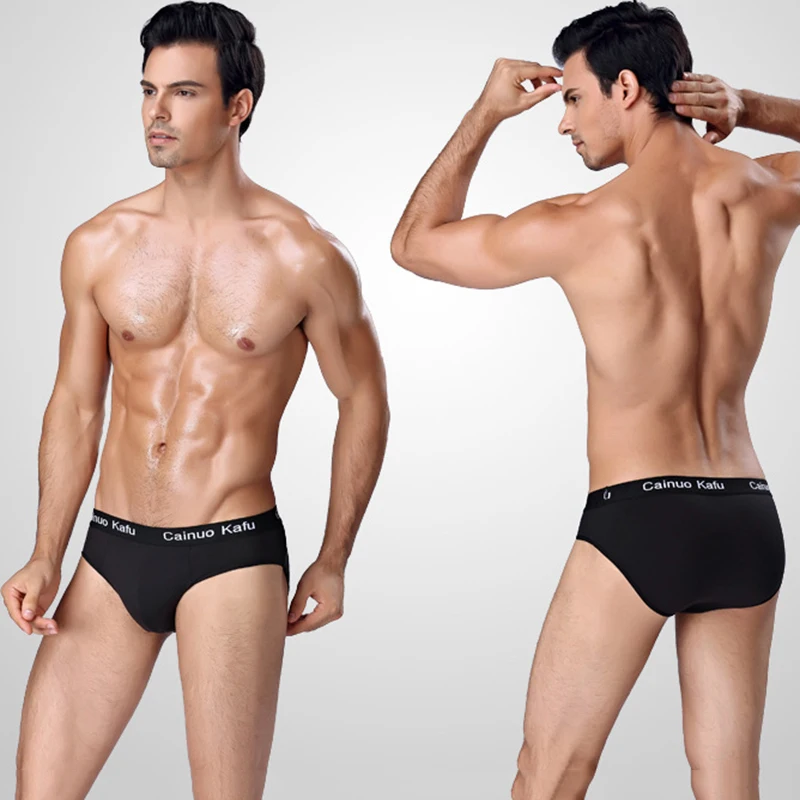 6 Pcs/Lot Men's Briefs Youth Fashion Sexy Soft Trend Panties Elastic Ice Silk Large Size Men's Underwear