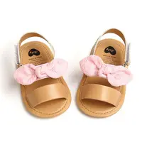 0-18M Fashion Newborn Baby Girls Sandals Princess Shoes Infant Bowknot Toddler Summer Sandals PU Non-slip Shoes 4