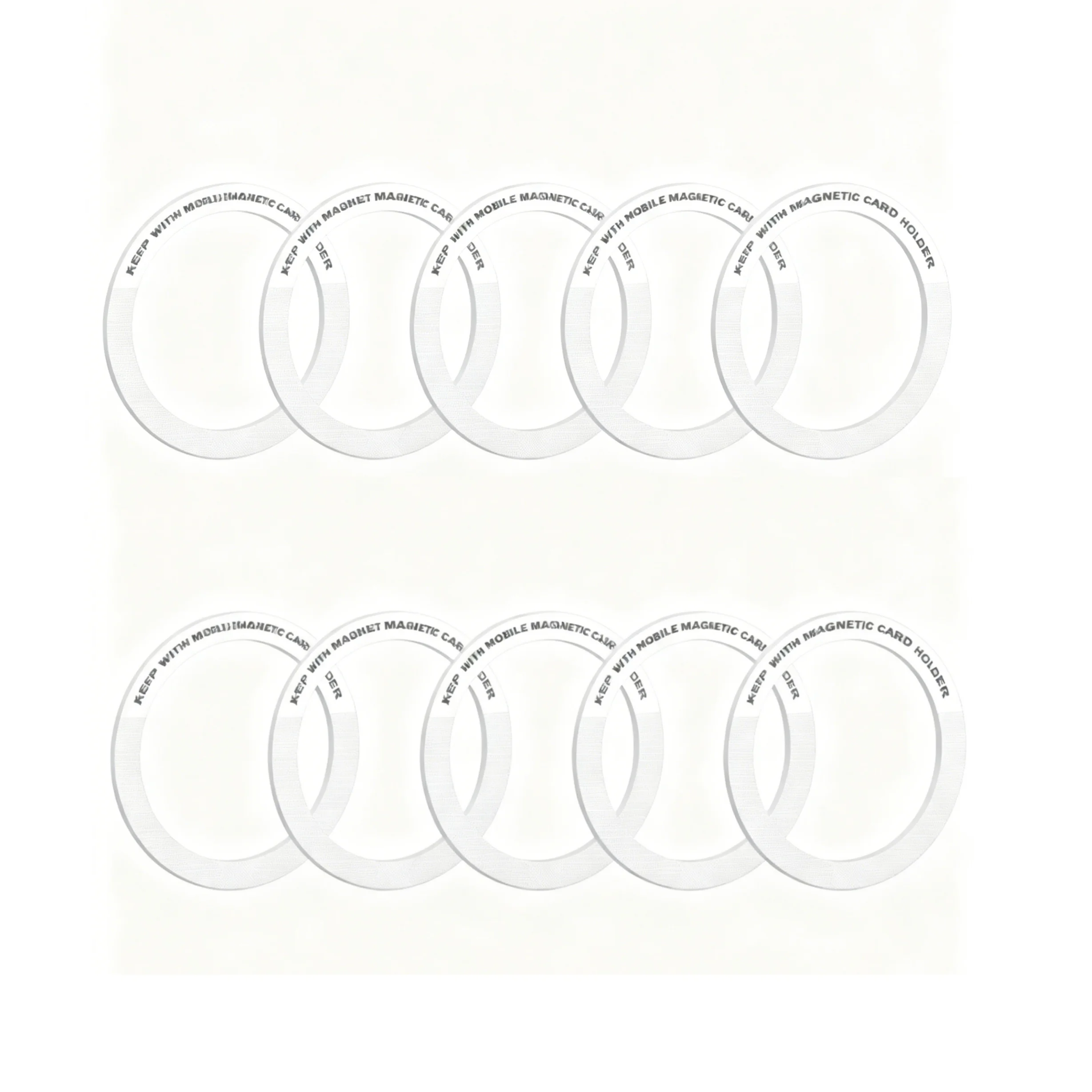 Magnetic Metal Ring Stickers - Universal Strong Magnet for Wireless Charging (10-Pack)