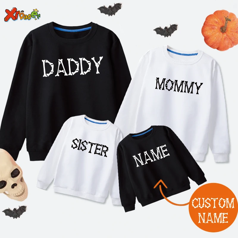 

Sweatshirts Halloween Family Costume Hoodies Happy Halloween Funny Kids Sweatshirts Boy Girls Clothing Children Matching Clothes