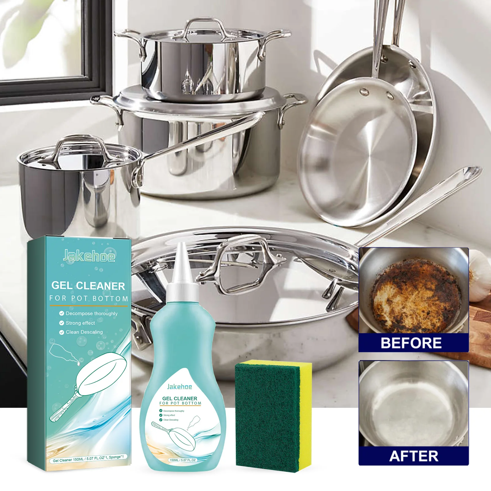 Pot Bottom Rust Remover Strong Degreasing Descaling Kitchen Gel Cleaner