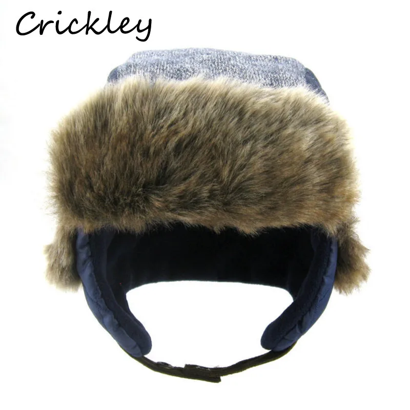 Winter Sewing Boys Ushanka Hats Warm Plush Toddler Kids Pilot Hat Ear Flap Windproof Soft Children Caps 1-8 Years
