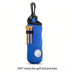 Golf Tee & Ball Holder Keychain with Belt Clip - Premium Golf Accessory Gift (Blue)