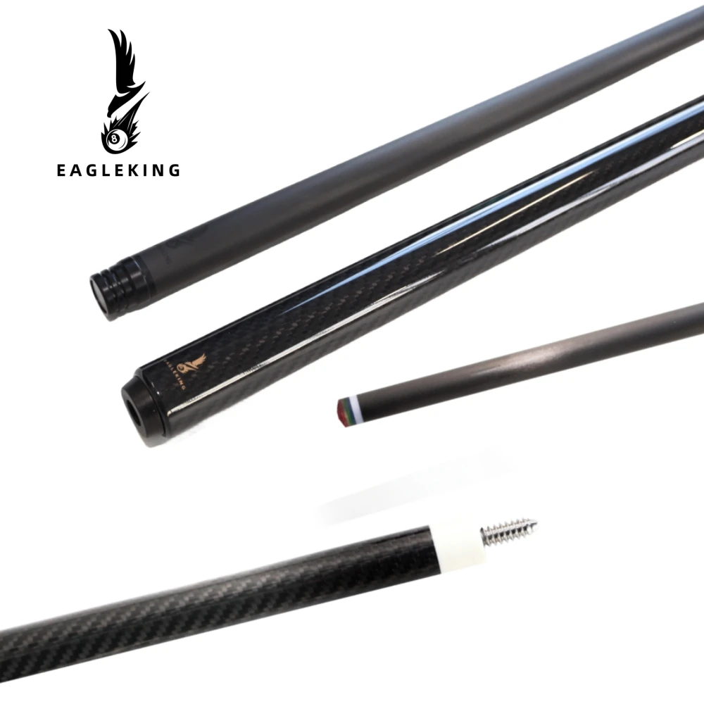 Black Technology Carbon Fiber Billiard Cue Carbon Fiber Shaft 12.9mm PigskinTip 1/2 Cue 19oz 147cm Pool