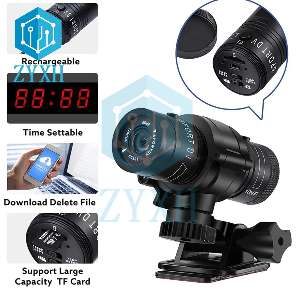 1080P Sports Camera Camcorder Waterproof Mini Outdoor Bike Motorcycle Helmet HD Action Camera 12M Pixels DV Car Video Recorder 5