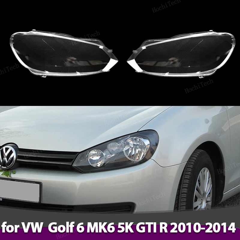 

Car Front Headlight Lens Covers For Volkswagen VW Golf 6 MK6 GTI R 2010-2014 Transparent Lampshade Headlamp Shell