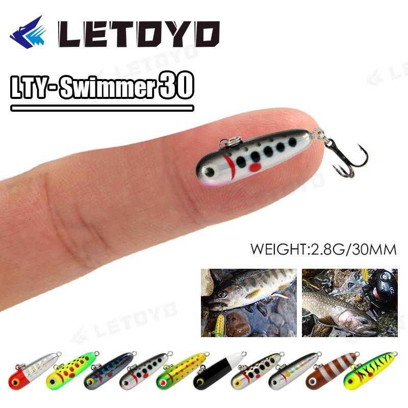 LETOYO 2.8g 30mm Mini Sinking Pencil Lure With Tungsten Beads Micro Fishing  Bait For Trout Salmon Freshwater Stream Wobbler