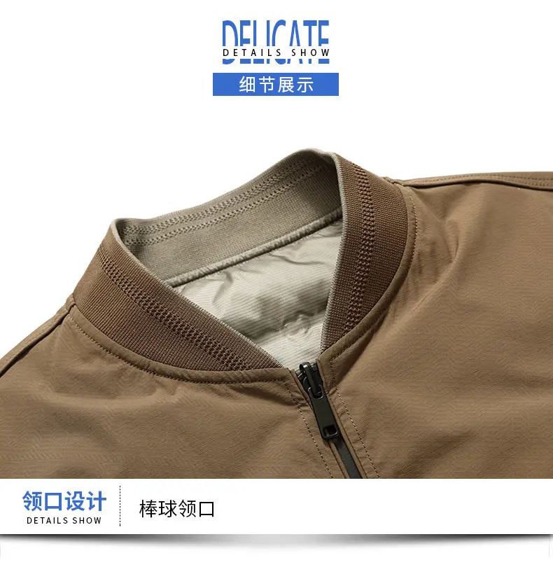 Lässige doppelseitige tragbare leichte Herren-Entendaunenjacken mit Baseballkragen, Neu 2025, Herbst-Winter-Outwear, warmer Puffermantel – Detail 18