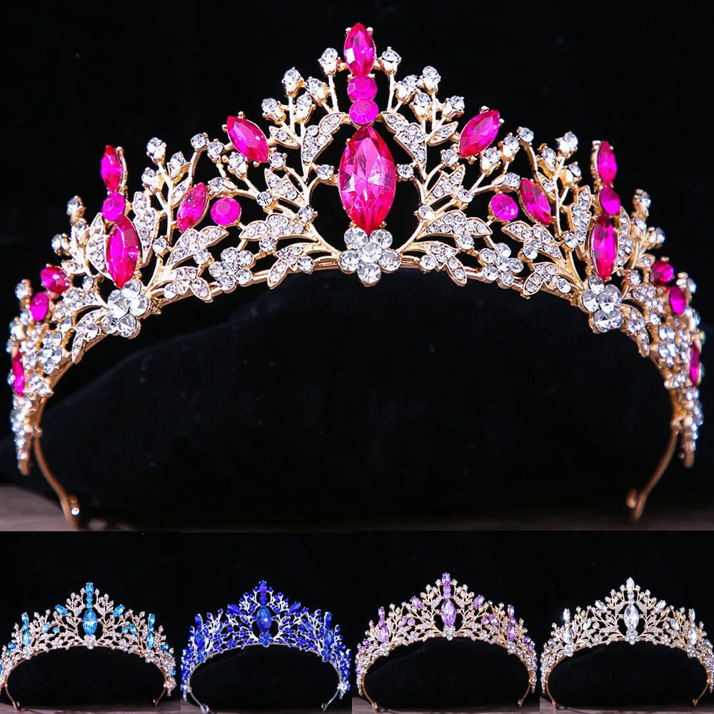 DIEZI Baroque Vintage Princess Queen Bridal Crown Headwear Crystal Tiara Women Wedding Crown Hair Dress Accessories Jewelry hair accessory jewelry accessories hair headdress bridal headwear hair band crown