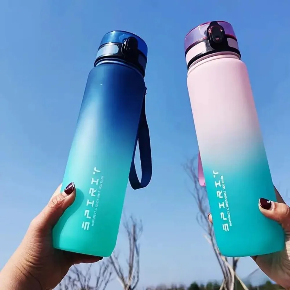 500/650/1000ml Sports Water Bottle Large Capacity Plastic Cup Drinking for Outdoor Travel Office Portable Gym Fitness Jugs