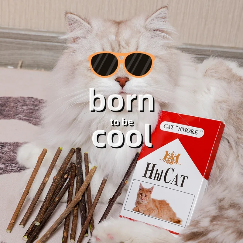 Catnip Cigar Mint Stick Silvervine Interactive Chews Toys All Natural Catnip Sticks 7-10pcs Molar Sticks Teeth Cleaning
