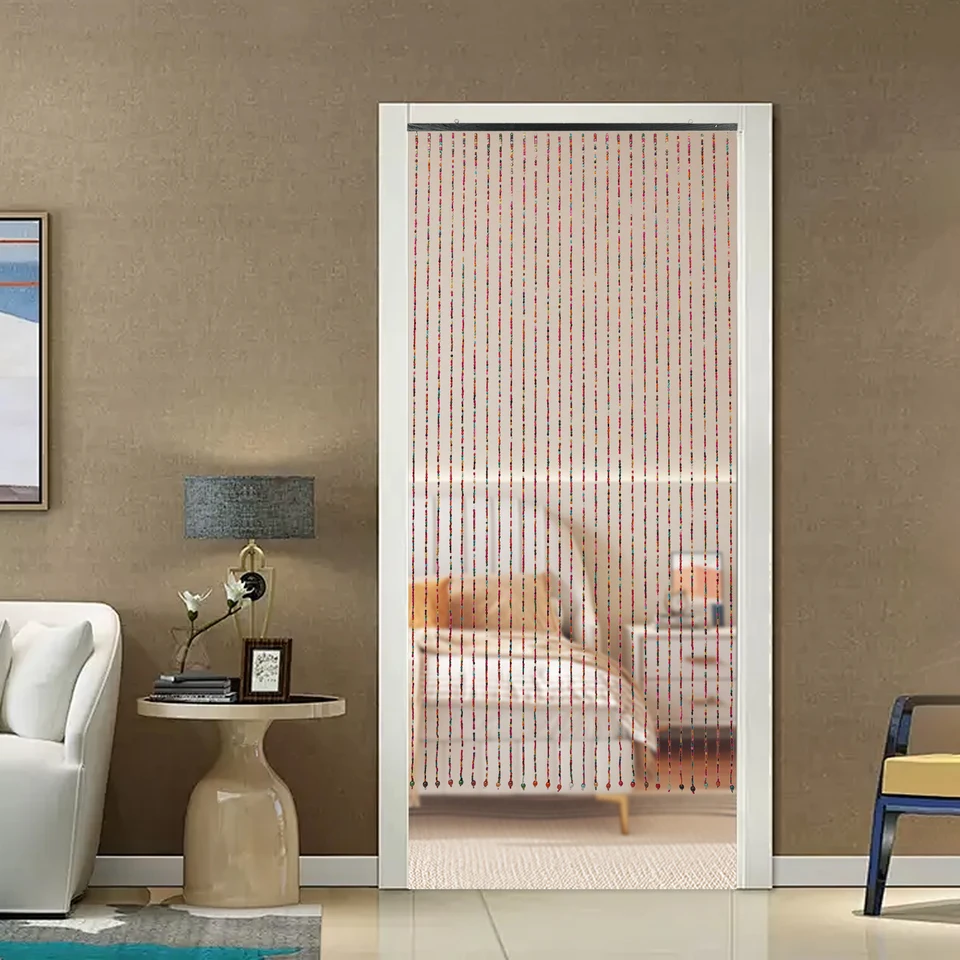 Colorful Bamboo Wood Beaded Curtain for Home Decor