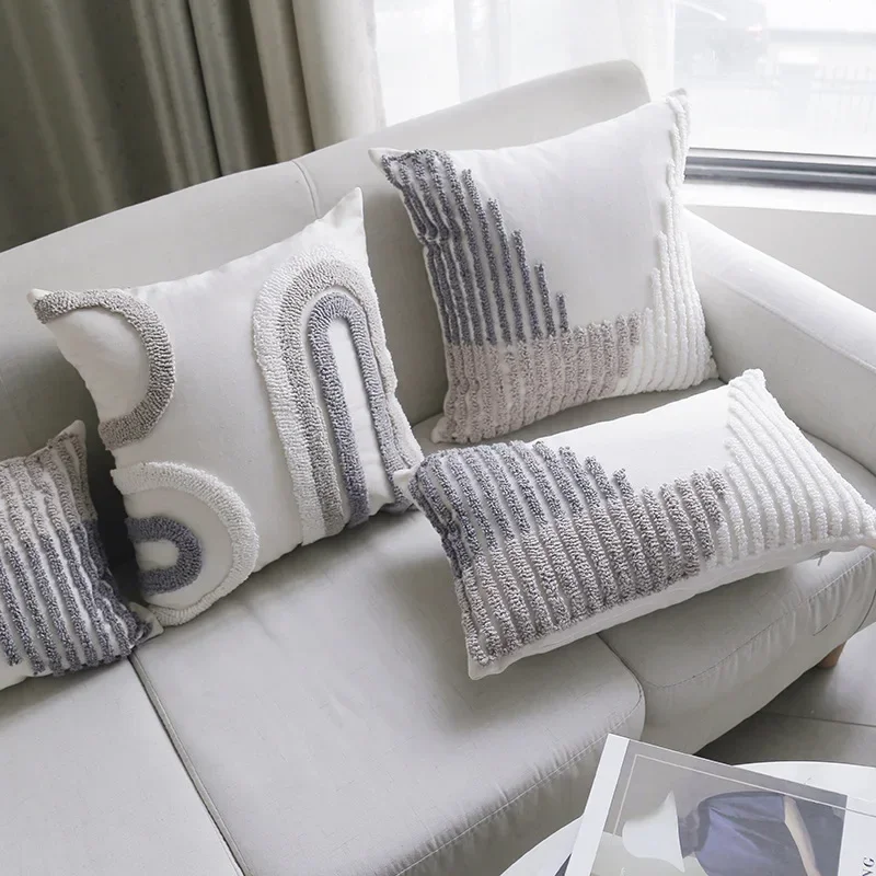 Boho 루프 Pillowcases 그레이 베이지 Pillowslip 홈 인테리어 소..
