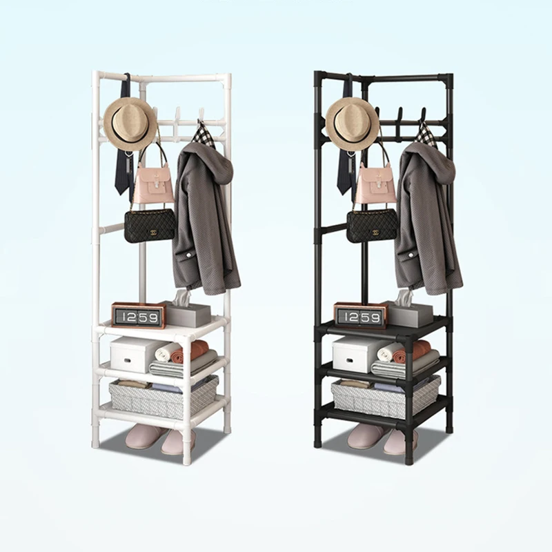 Multi-Function Corner Coat and Hat Rack 3-Layer Assembly Clothing Storage Shelf Bedroom Removable Corner Hanging Clothes Rack