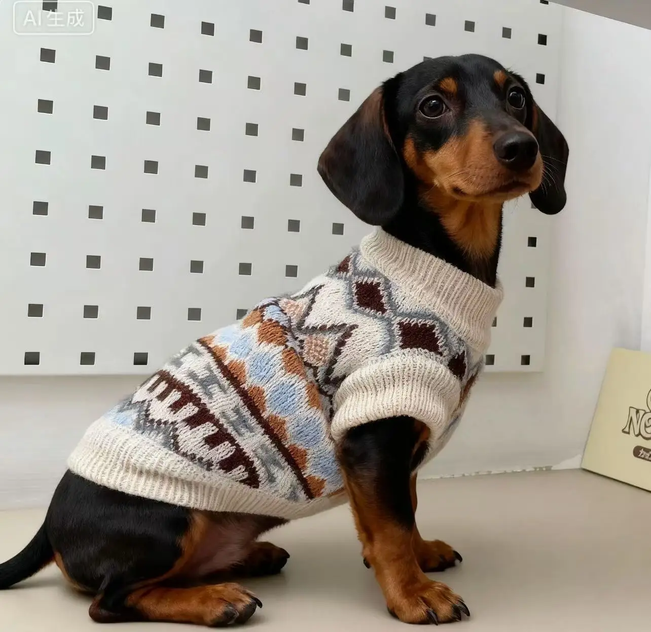Maglione Boemia per cani Wiener Cappotto morbido lavorato a mano autunnale per cani da tasso Abbigliamento da casa caldo e spesso per cani di piccola taglia e media bassotto