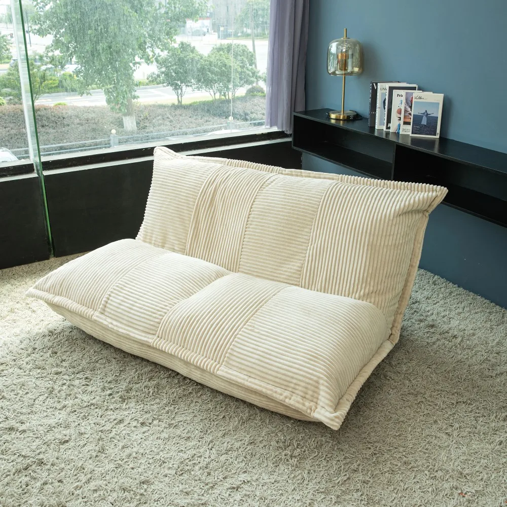 Indoor furniture white bean bag sofa soft comfortable double adult sofa lounge recliner