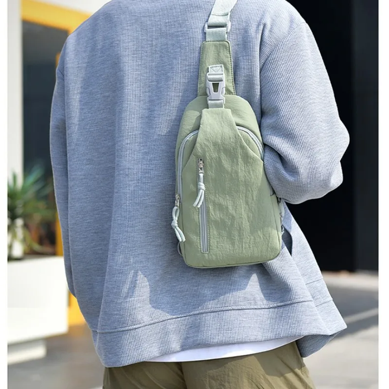 Men's Chest Bag Nylon Lightweight Waterproof Shoulder Bag Portable Sports Leisure Crossbody Bag For Women Multi-pocket Sling Bag