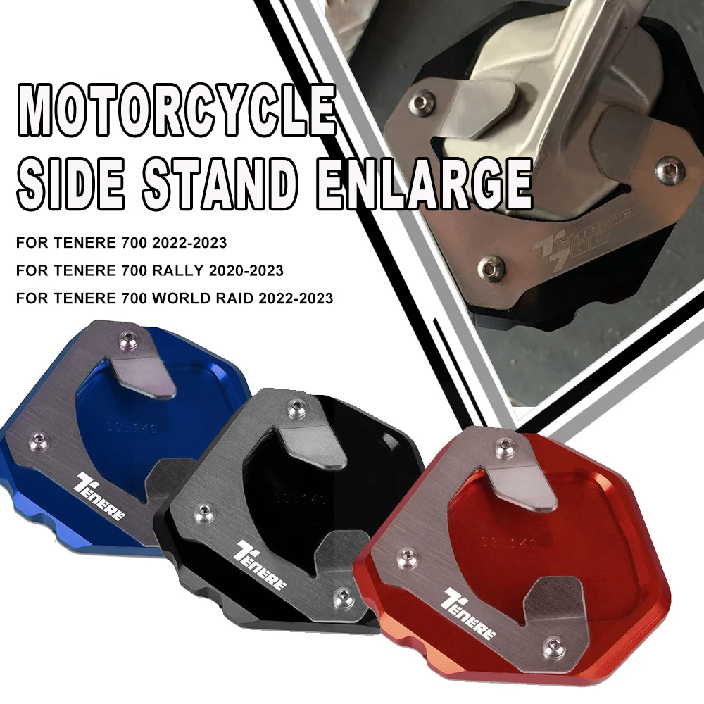 

2023 Motorcycle TENERE700 Kickstand Side Stand Enlarger Kickstand Support Plate Pad FOR Yamaha TENERE 700 Rally 2020-2023 2022