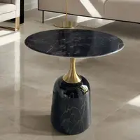 Table basse de luxe légère, Table d'appoint Simple en marbre pour canapé, Tables d'angle pour la maison, Tables de chevet de chambre à coucher, Tables rondes de balcon 5